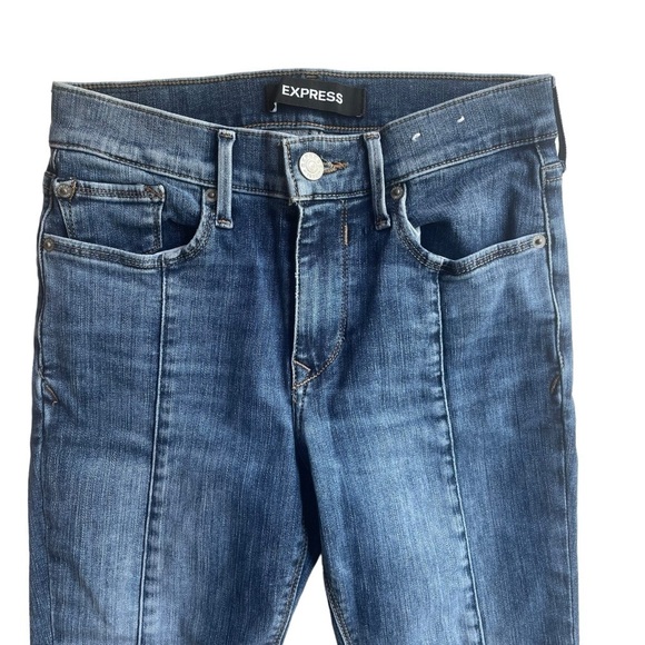 Express Legging Ankle Jeans Split Hem Blue Size 2S Mid rise denim 26W 24L - Picture 3 of 10